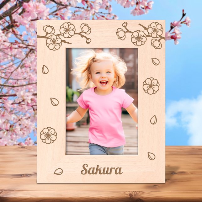 Sakura Cherry Blossoms Individuelle Name 12x18 Geätzte Rahmen (Von Creator hochgeladen)