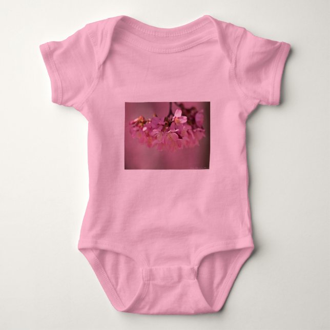 Sakura Cherry Blüten Delikatessen Pink Bouquet Baby Strampler (Vorderseite)