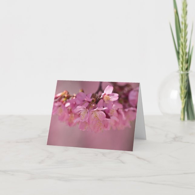 Sakura Cherry Blüten Delikatessen Pink Bouquet Karte (Vorderseite)
