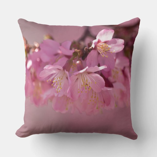 Sakura Cherry Blüten Delikatessen Pink Bouquet Kissen (Vorderseite)