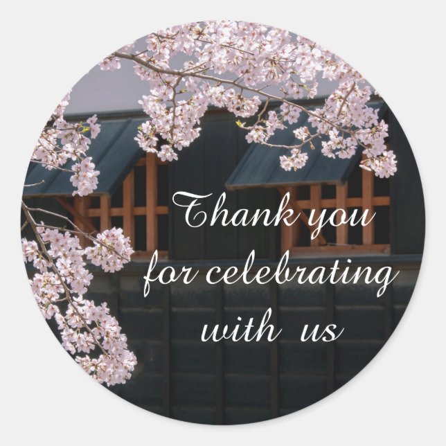 Sakura Cherry Blüten Hochzeitblumen Sticker (Vorderseite)