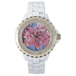 Sakura Cherry Blüten Rote Stars Armbanduhr