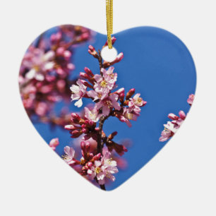Sakura Cherry Blüten Touch Blue Keramikornament