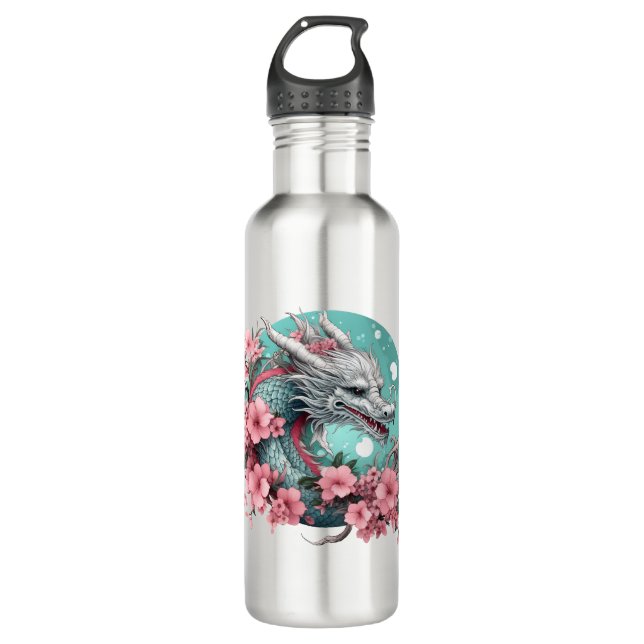 Sakura Dragon Edelstahlflasche (Vorderseite)