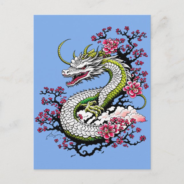 Sakura Dragon Postkarte (Vorderseite)