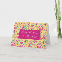 Sakura Floral Batik Happy Birthday Tante Card