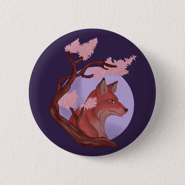 Sakura Fox Button (Vorderseite)