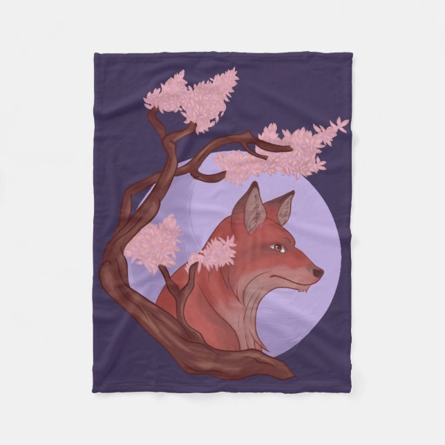 Sakura Fox Fleecedecke (Vorderseite)
