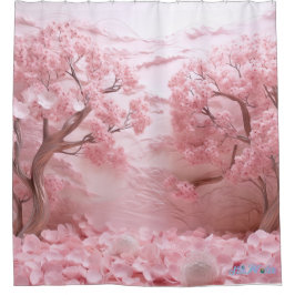 Sakura Frühlingsblumen Sonnenuntergang Duschvorhan Duschvorhang