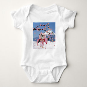 Sakura Geisha Bird in den Snow-Cherry-Blüten Baby Strampler