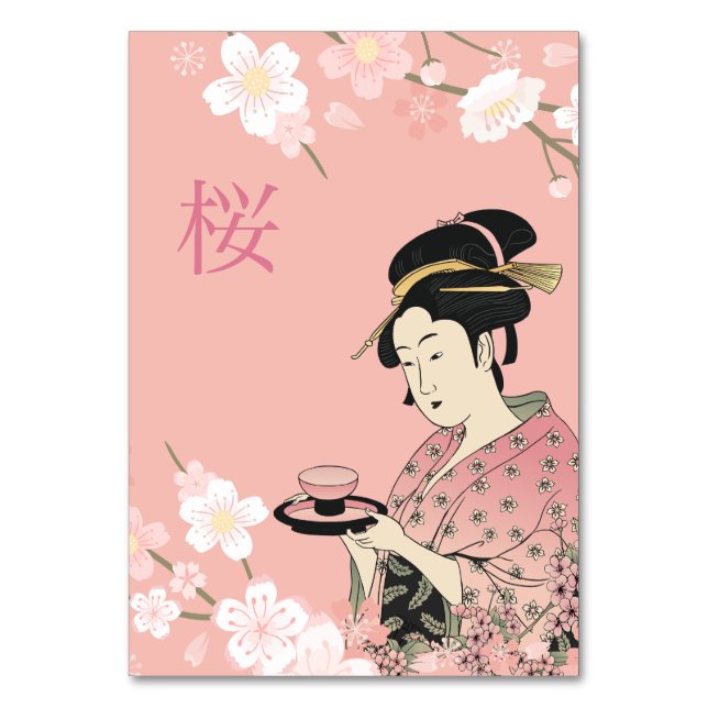 Sakura Geisha Tischnummer (Vorderseite)