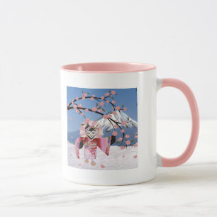 Sakura Geisha-Vogel im Schnee Kirschblüten Tasse