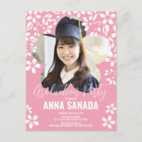 SAKURA Graduierungspartei Einladung Postkarte
