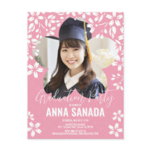 SAKURA Graduierungspartei Einladung Postkarte