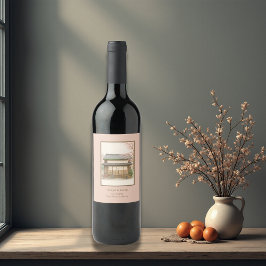 Sakura Hochzeit in Urlaubsort Weinetikett