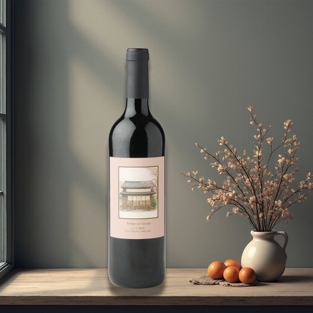 Sakura Hochzeit in Urlaubsort Weinetikett (Von Creator hochgeladen)