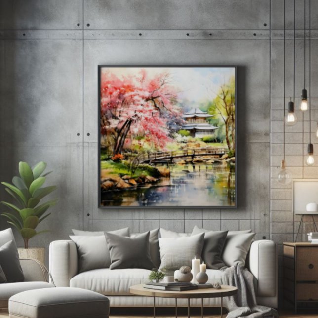 Sakura im japanischen Garten Fotodruck (Von Creator hochgeladen)