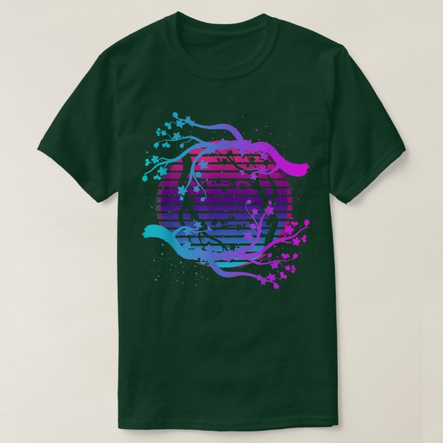 Sakura Japan Flower Retro Vaporwave Cherry Blossom T-Shirt (Design vorne)