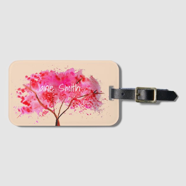 Sakura Japanese Cherry Blossom Art Gepäckanhänger (Vorderseite (Horizontal))