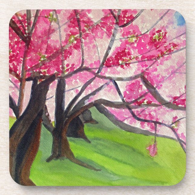 Sakura Japanese Cherry Blossom Art Getränkeuntersetzer (Vorderseite)