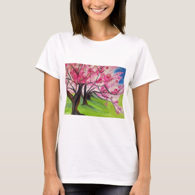 Sakura Japanese Cherry Blossom Art T-Shirt (Vorderseite)