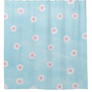 Sakura Japanese Cherry Blossom Floral Duschvorhang