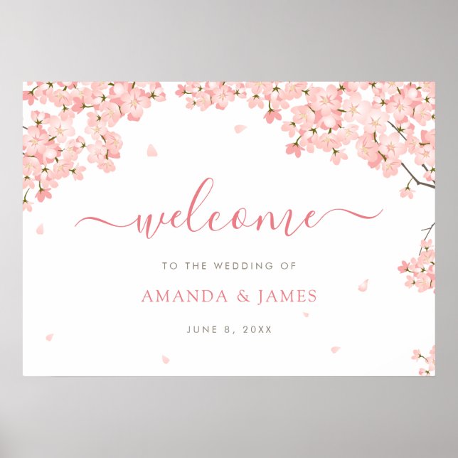 Sakura japanische Kirschblüten Hochzeitsempfang Poster (Vorne)