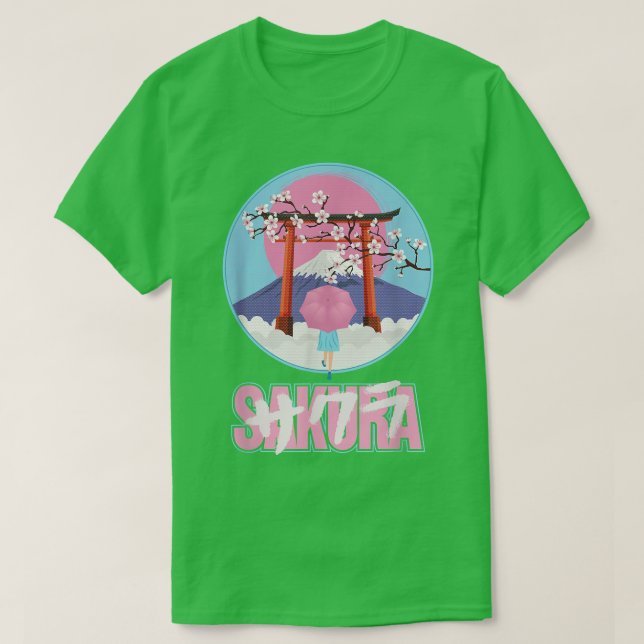 Sakura Kawaii Anime Manga Niedlich Japanisch Parod T-Shirt (Design vorne)