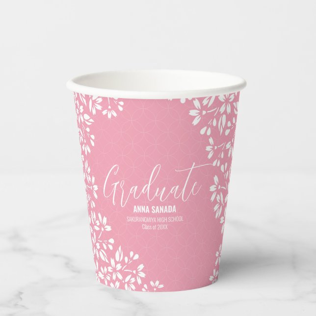 Sakura Kirschblüte Graduierungsparty Papiertasse Pappbecher (Vorderseite)