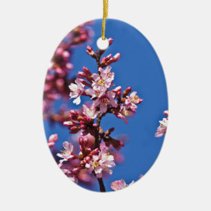 Sakura Kirschblüten berühren Blau Keramikornament