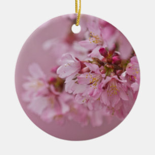 Sakura Kirschblüten Blasse rosa Reflexionen Keramikornament