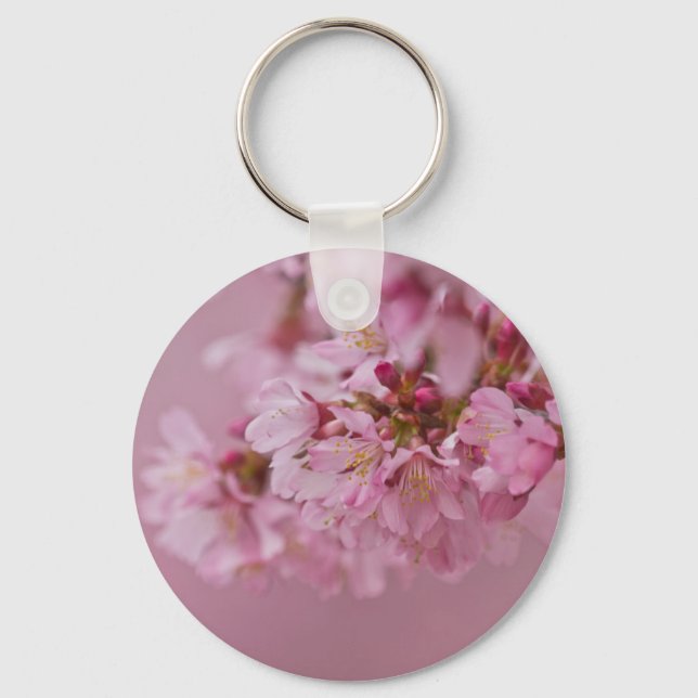 Sakura Kirschblüten Blassrosa Reflektionen Schlüsselanhänger (Vorderseite)