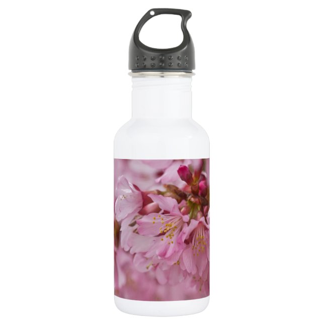 Sakura Kirschblüten Blassrosa Reflektionen Trinkflasche (Vorderseite)