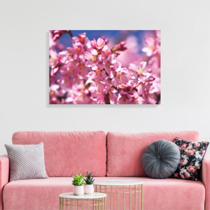 Sakura Kirschblüten, die von Sonnenlicht geküsst w Leinwanddruck