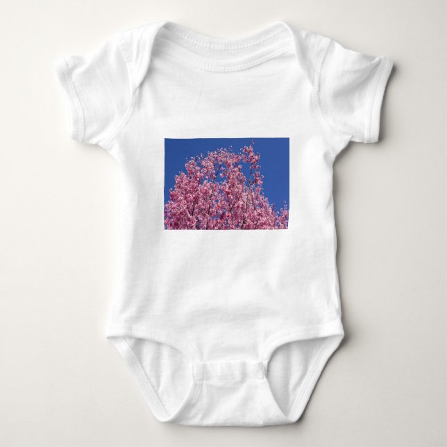 Sakura Kirschblüten im Blauen Baby Strampler (Vorderseite)