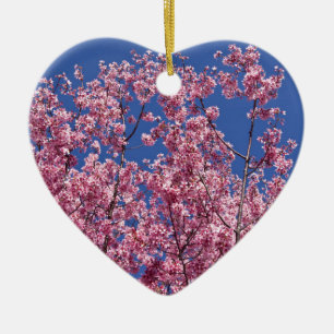 Sakura Kirschblüten in das Blau Keramik Ornament