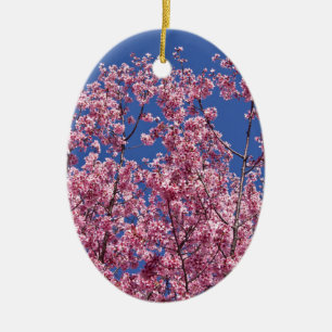 Sakura Kirschblüten in das Blau Keramik Ornament