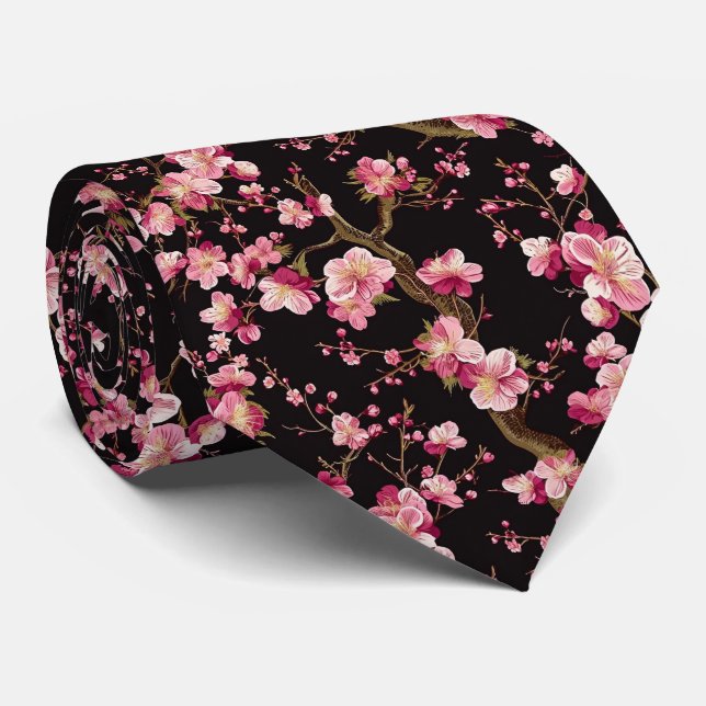 Sakura-Kirschblüten-Muster  Krawatte (Gerollt)