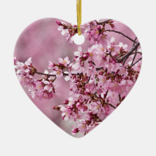 Sakura Kirschblüten Pastellrosa Schichten Keramik Ornament