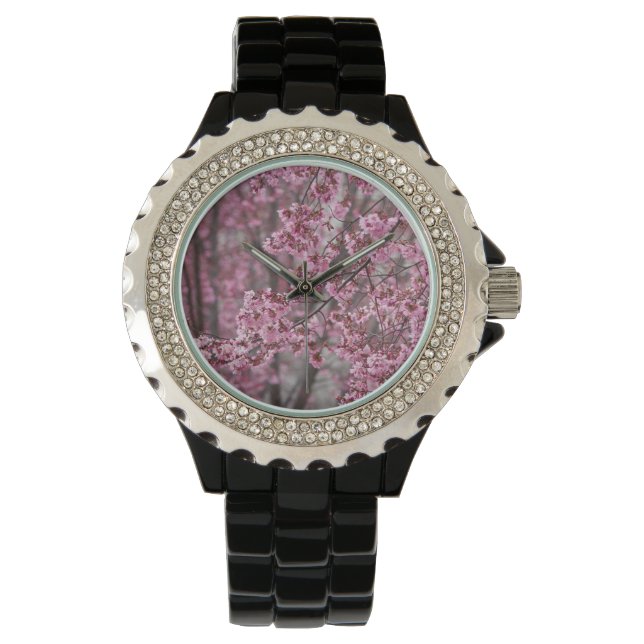 Sakura Kirschblüten pink Armbanduhr (Vorderseite)