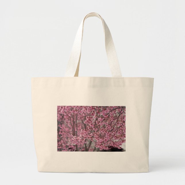Sakura Kirschblüten pink Jumbo Stoffbeutel (Vorne)