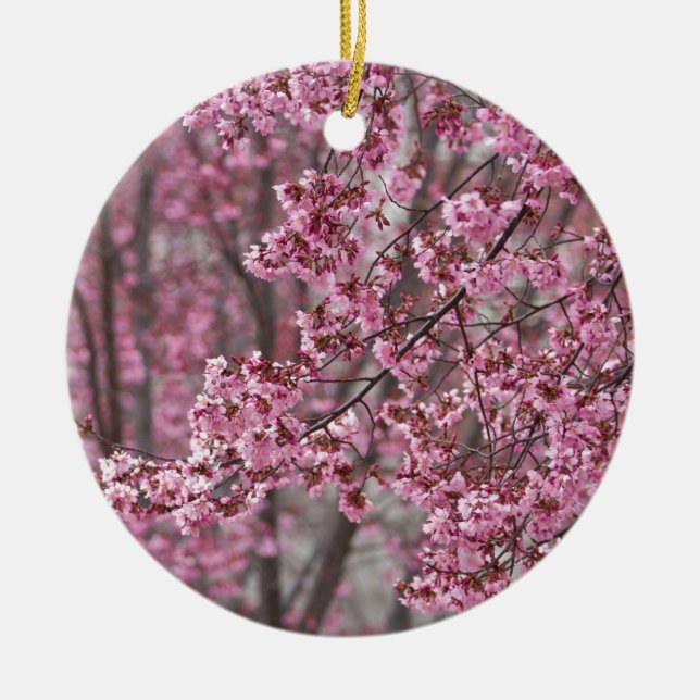 Sakura Kirschblüten pink Keramik Ornament (Vorne)