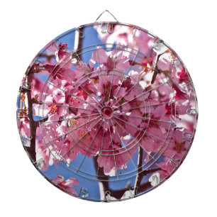 Sakura Kirschblüten Rote Sterne Dartscheibe
