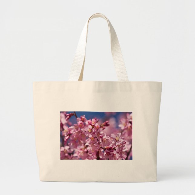 Sakura Kirschblüten von Sonnenlicht geküsst Jumbo Stoffbeutel (Vorne)