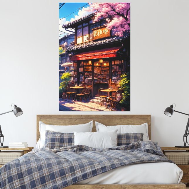 Sakura Kissa  - Cherry Blossom Café Leinwanddruck (Insitu (Schlafzimmer))