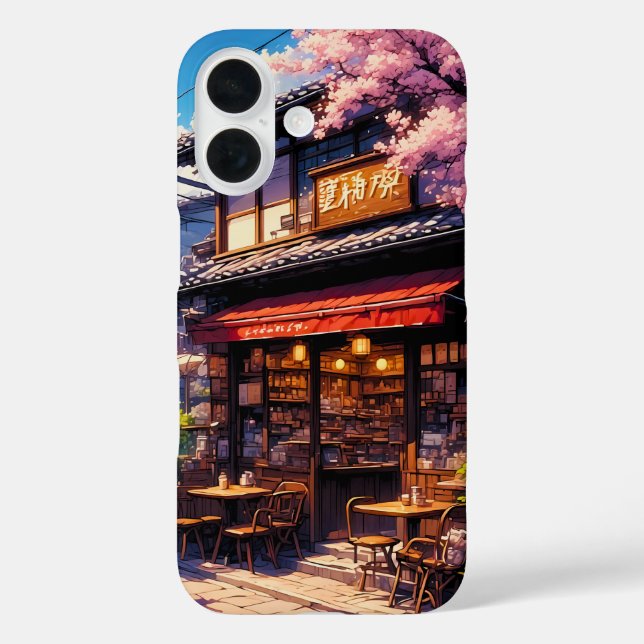 Sakura Kissa - Kirschblüten Café iPhone 16 Hülle (Rückseite)