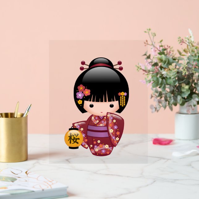 Sakura Kokeshi Doll - Geisha Girl Acrylschild (Hochzeit)