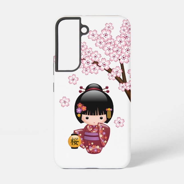 Sakura Kokeshi Doll - Niedliches japanisches Geish Samsung Galaxy Hülle (Rückseite)
