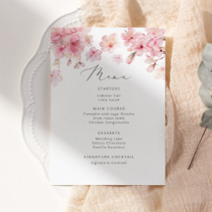 Sakura minimalistische Brautparty Menükarte