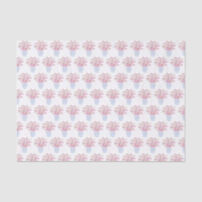 Sakura mit blauen und weißen chinesischen Vasen Seidenpapier (Vorderseite)